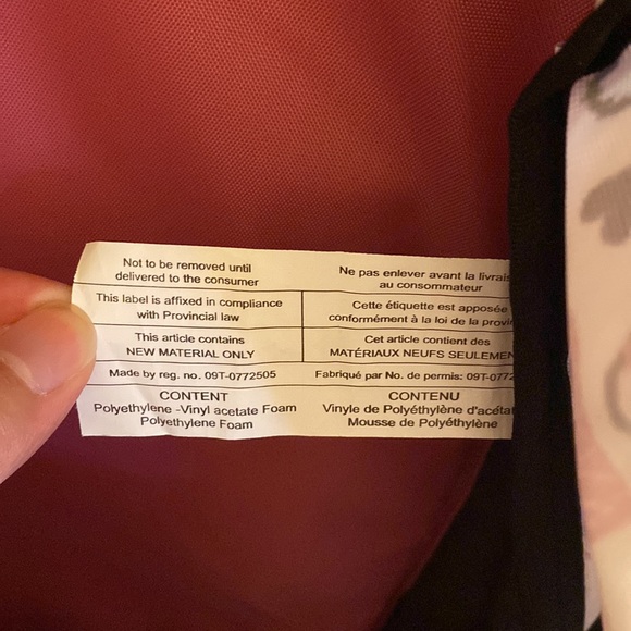 Jansport Black Pink Hearts Pattern on White Backpack with Adjustable Straps - Picture 4 of 8